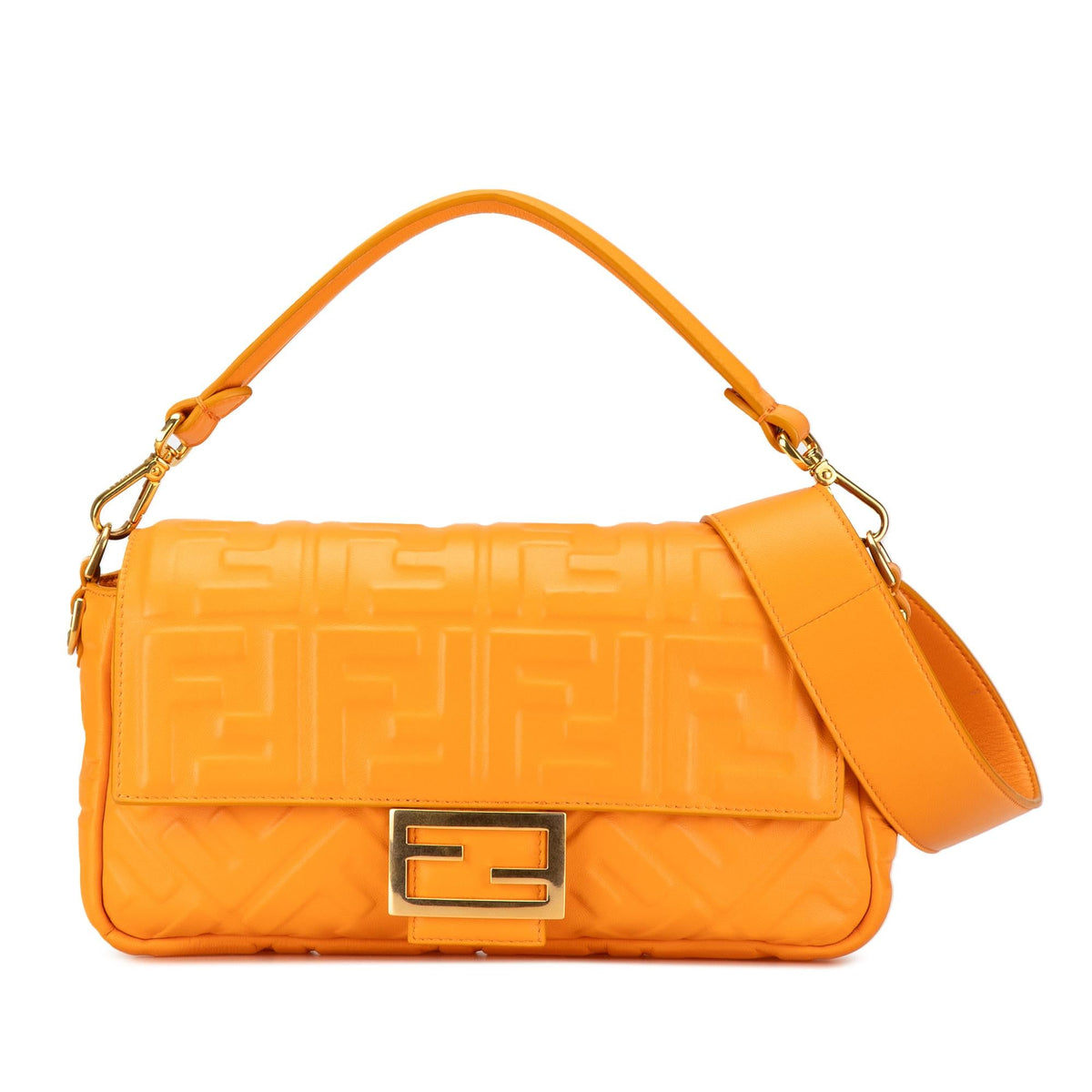 Fendi Zucca Embossed Leather Baguette Satchel (SHG-yIkxmI) Rovelle Bags