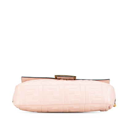 Fendi Zucca Embossed Leather Baguette Satchel Rovelle Bags