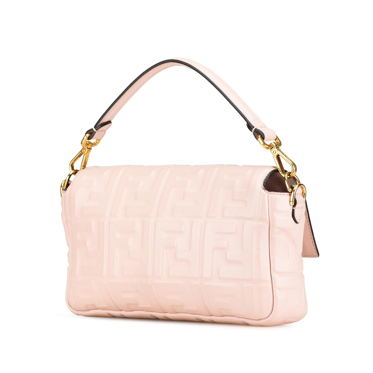 Fendi Zucca Embossed Leather Baguette Satchel Rovelle Bags