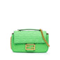 Fendi Zucca Embossed Leather Chain Midi Baguette Shg-Zules4 Rovelle Bags