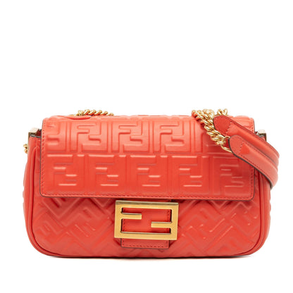 Fendi Baguette Leather Red Shoulder Bag Style 63 Rovelle Bags