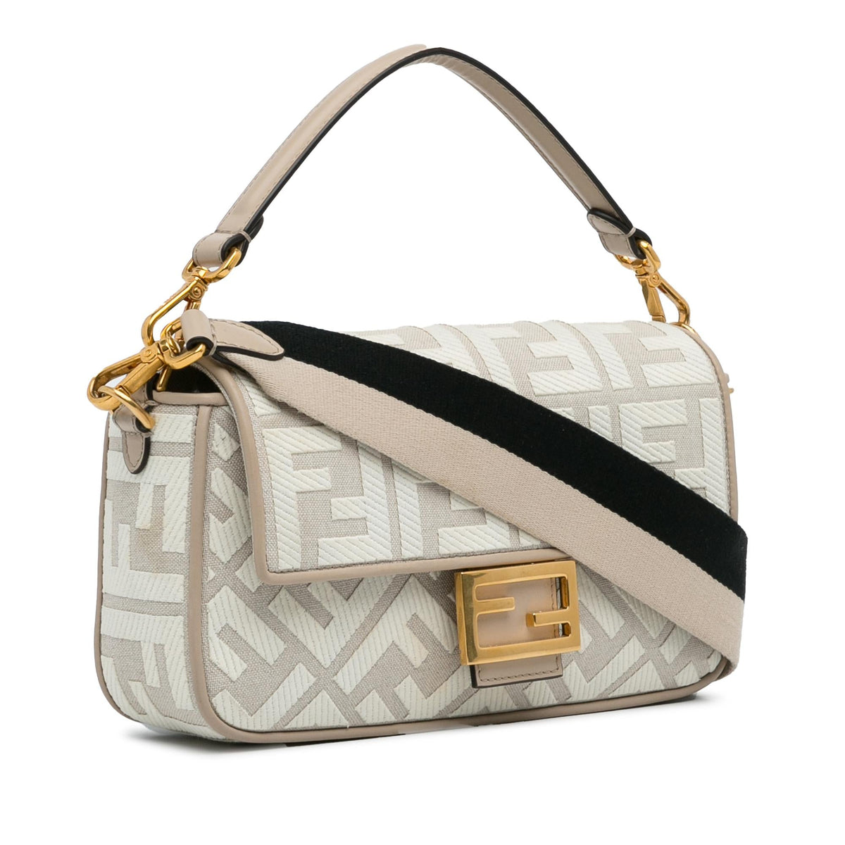 Fendi Zucca Embroidered Baguette Satchel (SHG-8kCI03) Rovelle Bags