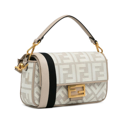 Fendi Zucca Embroidered Baguette Satchel (SHG-8kCI03) Rovelle Bags