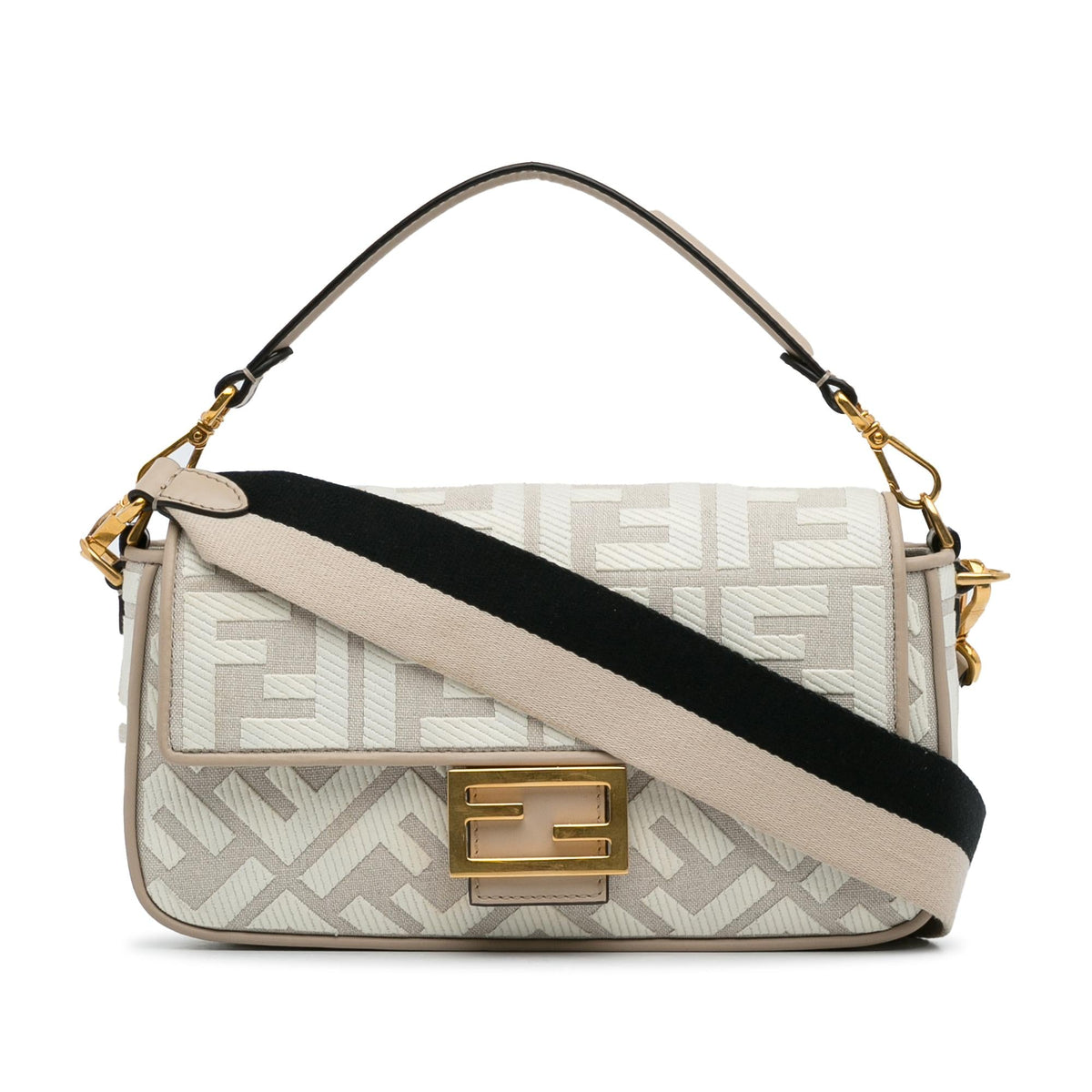 Fendi Zucca Embroidered Baguette Satchel (SHG-8kCI03) Rovelle Bags
