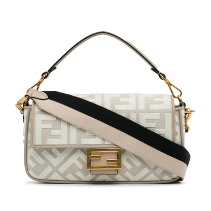 Fendi Zucca Embroidered Baguette Satchel (SHG-8kCI03) Rovelle Bags