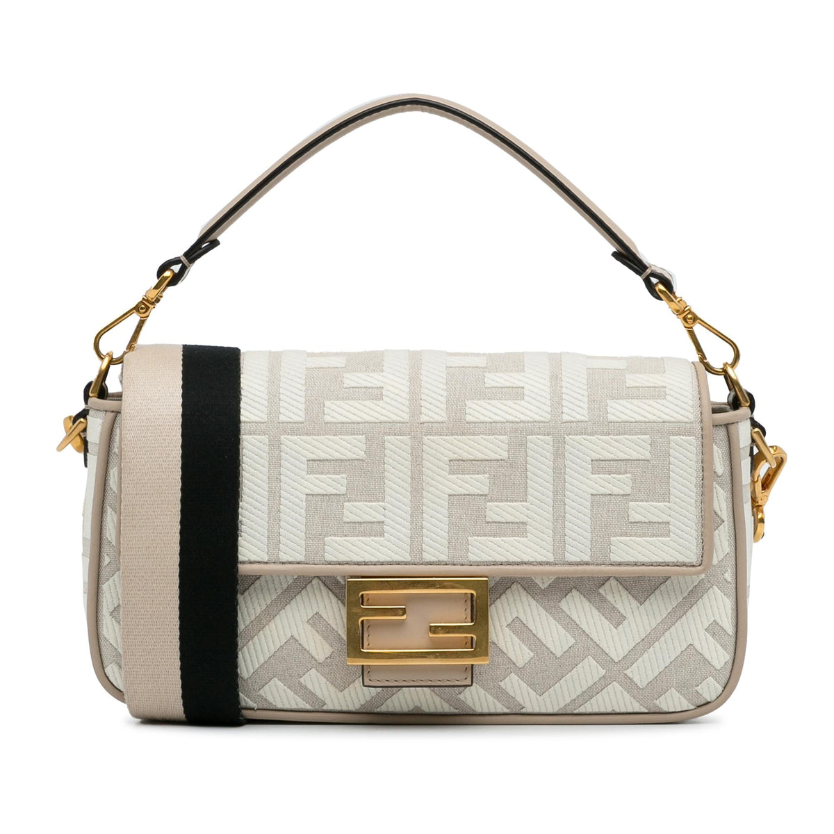 Fendi Zucca Embroidered Baguette Satchel (SHG-8kCI03) Rovelle Bags