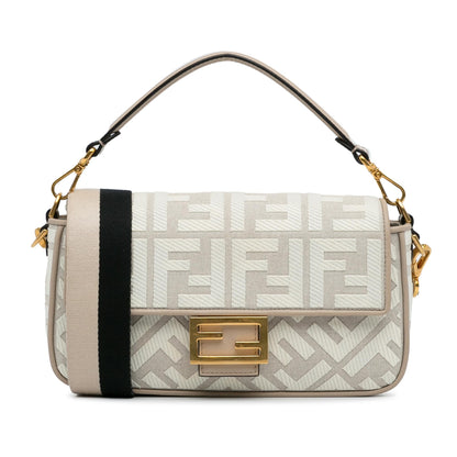 Fendi Zucca Embroidered Baguette Satchel (SHG-8kCI03) Rovelle Bags