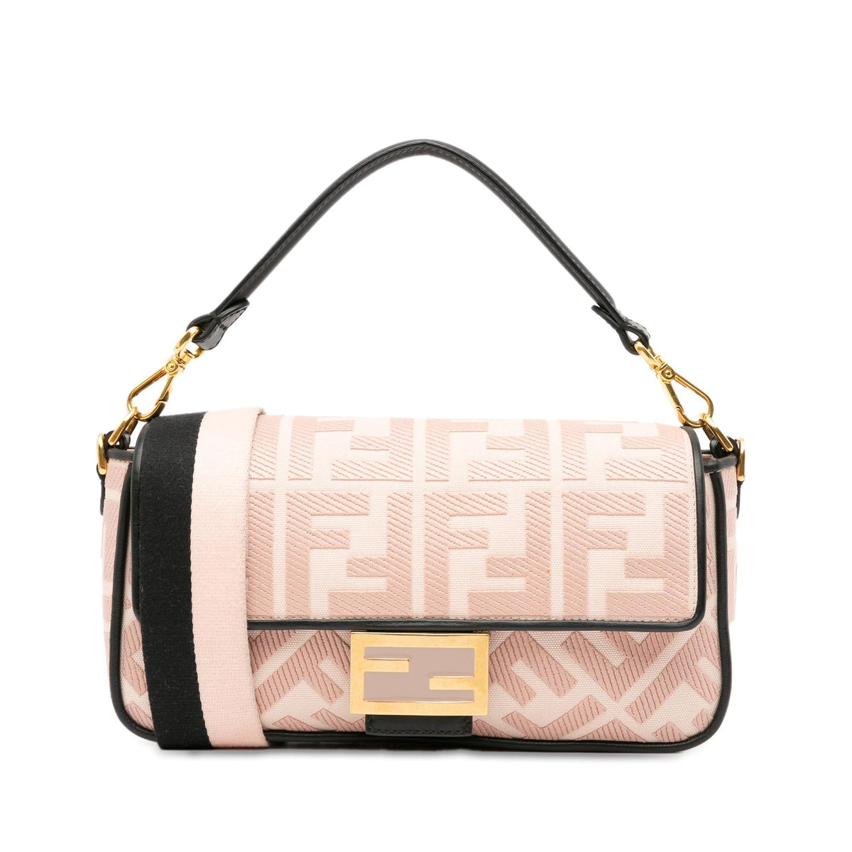 Fendi Zucca Embroidered Baguette Satchel Rovelle Bags
