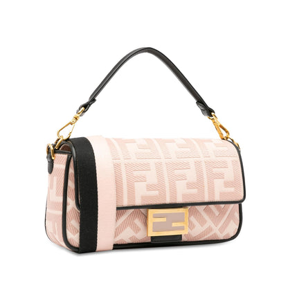 Fendi Zucca Embroidered Baguette Satchel Rovelle Bags