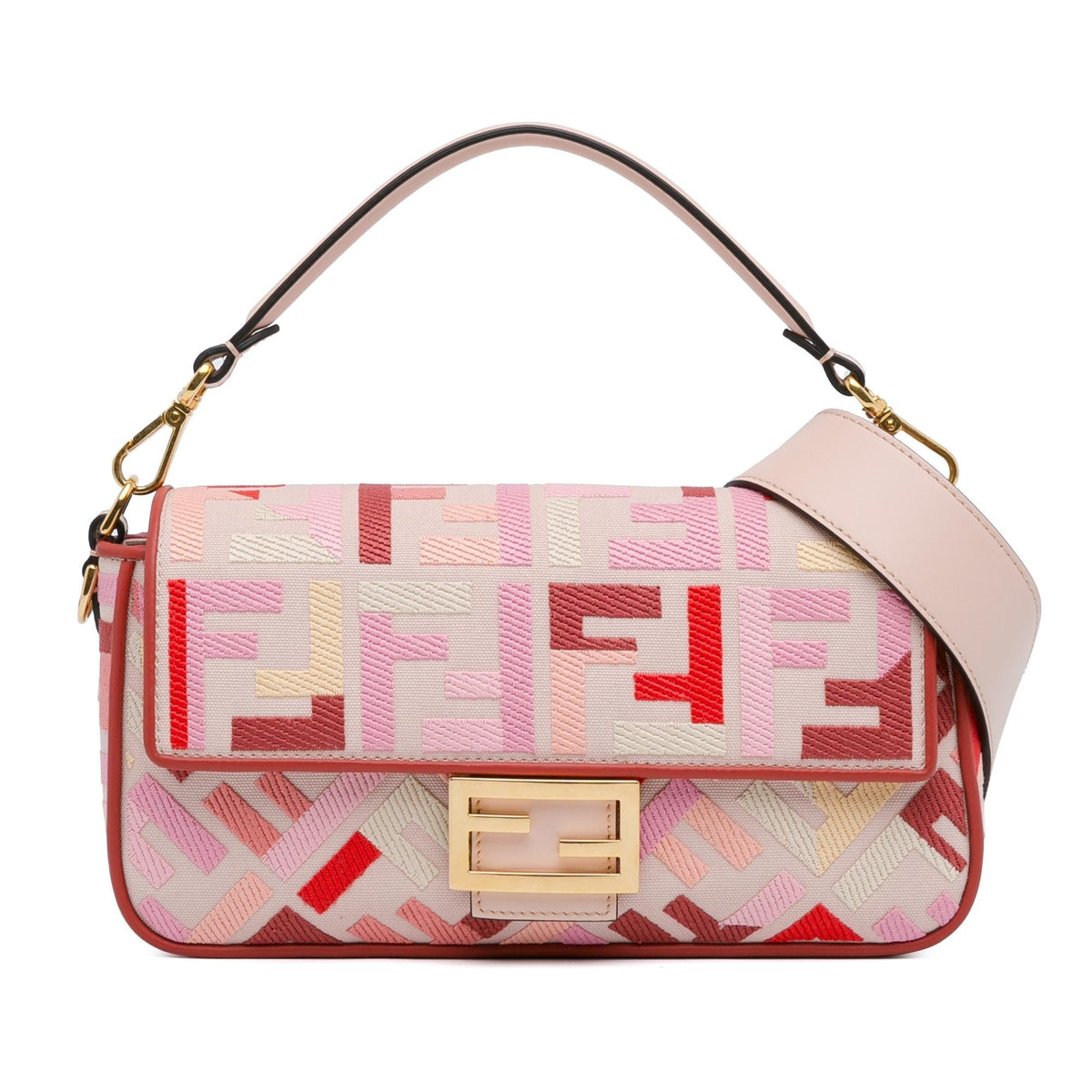 Fendi Zucca Embroidered Baguette Satchel (SHG-LaJuvA) Rovelle Bags