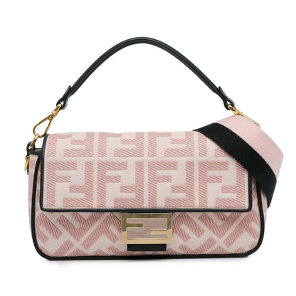 Fendi Zucca Embroidered Baguette Satchel (SHG-3Y1aJA) Rovelle Bags