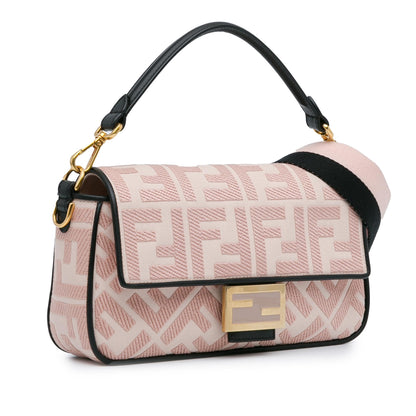 Fendi Zucca Embroidered Baguette Satchel (SHG-3Y1aJA) Rovelle Bags