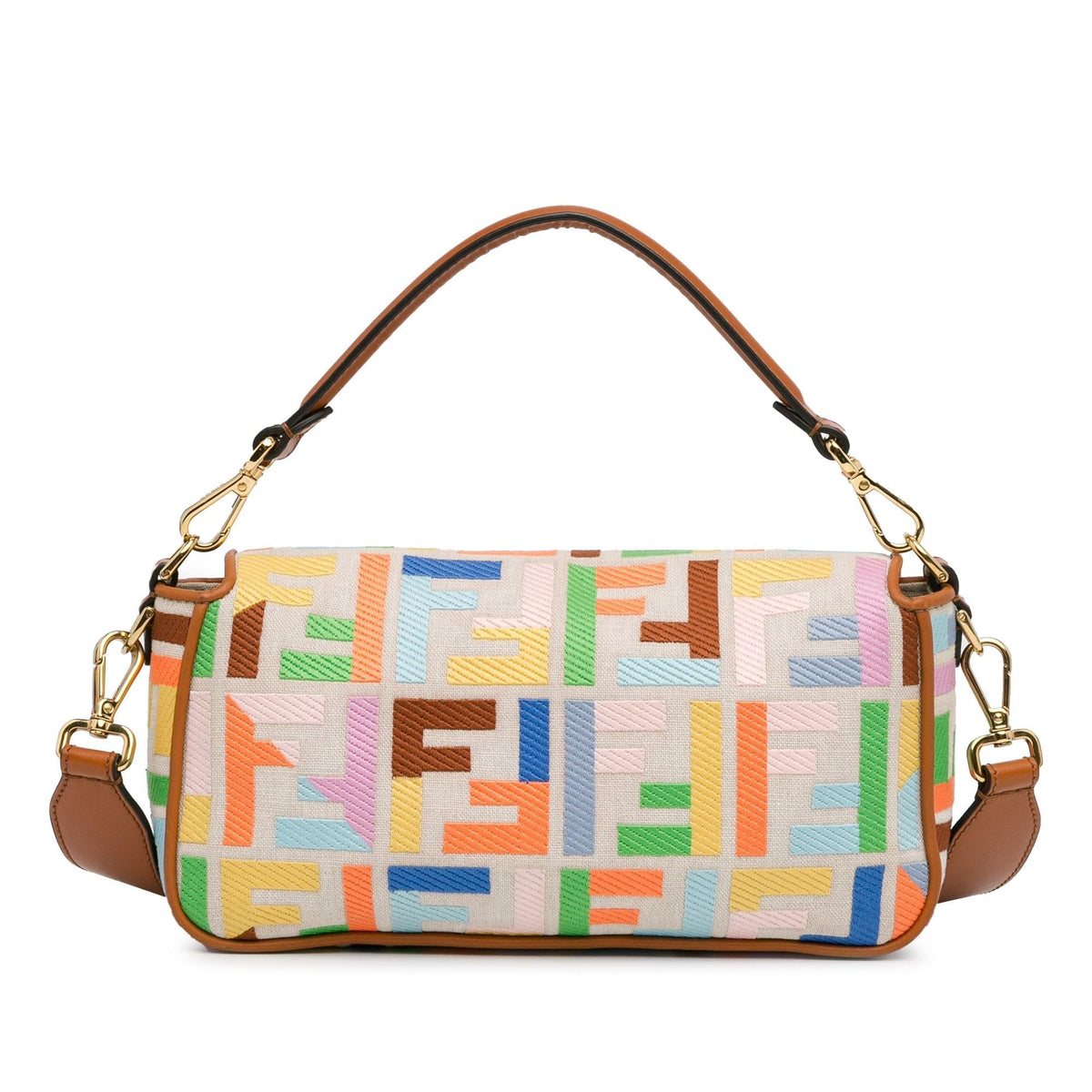 Fendi Zucca Embroidered Canvas Baguette Satchel (SHG-iZ39pU) Rovelle Bags