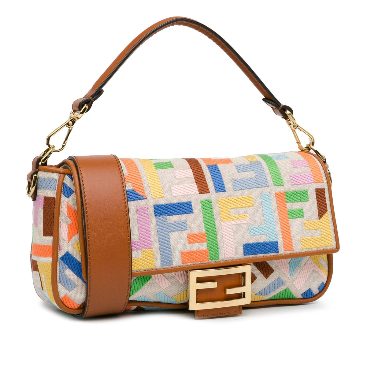 Fendi Zucca Embroidered Canvas Baguette Satchel (SHG-iZ39pU) Rovelle Bags