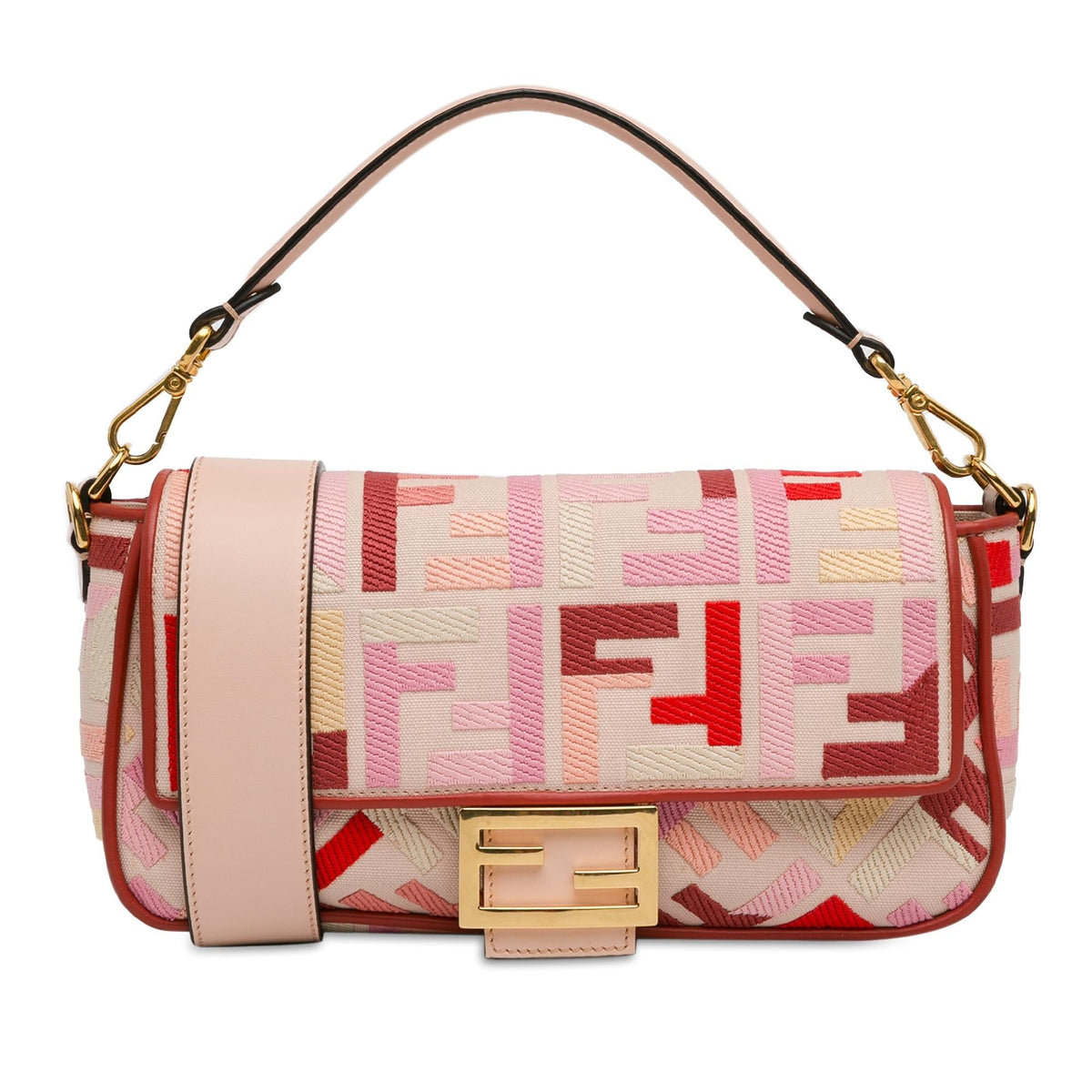 Fendi Zucca Embroidered Canvas Baguette Satchel (SHG-Rvfwx2) Rovelle Bags