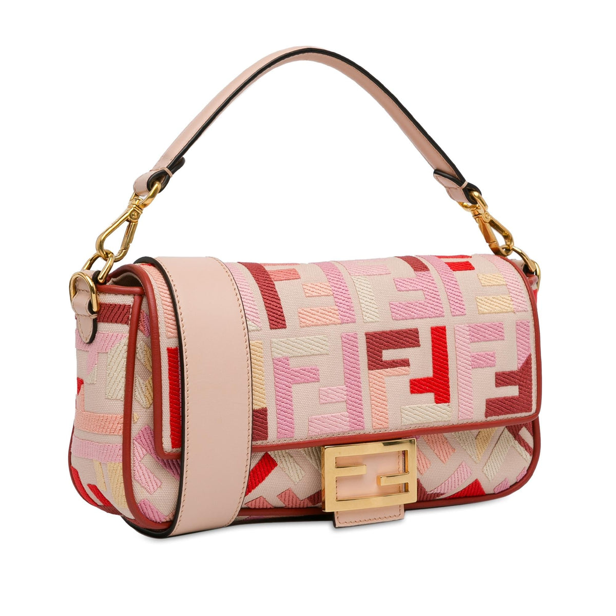 Fendi Zucca Embroidered Canvas Baguette Satchel (SHG-Rvfwx2) Rovelle Bags
