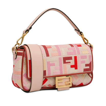 Fendi Zucca Embroidered Canvas Baguette Satchel (SHG-Rvfwx2) Rovelle Bags