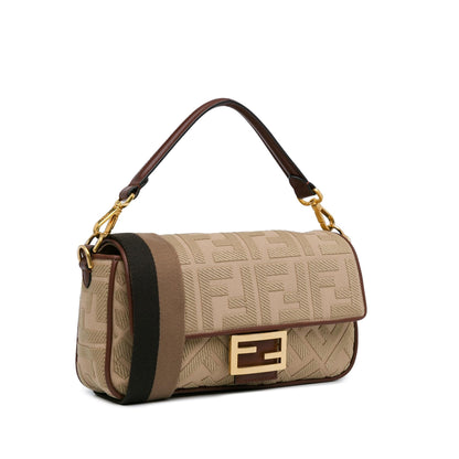 Fendi Zucca Embroidered Canvas Baguette Satchel (SHG-62z4Da) Rovelle Bags
