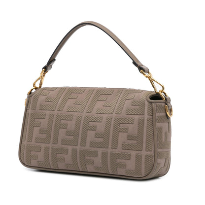 Fendi Large Zucca Embossed Leather Baguette Satchel Shg-Jlanxb Rovelle Bags