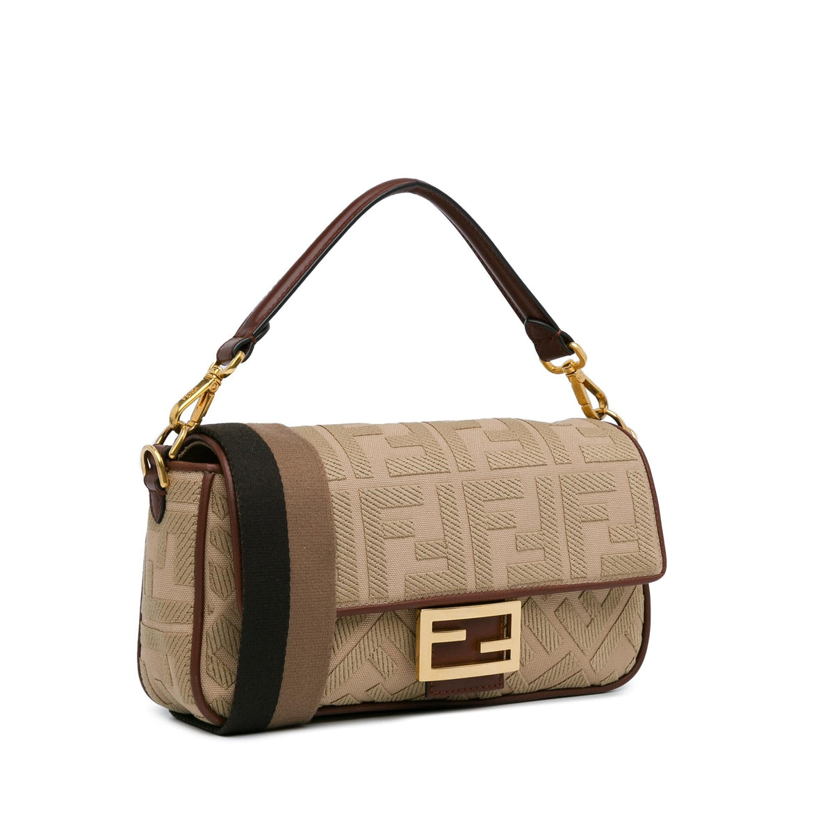 Fendi Baguette Canvas Red Shoulder Bag Canvas Rovelle Bags