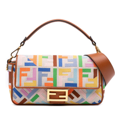 Fendi Baguette Canvas Red Shoulder Bag Style 38 Rovelle Bags