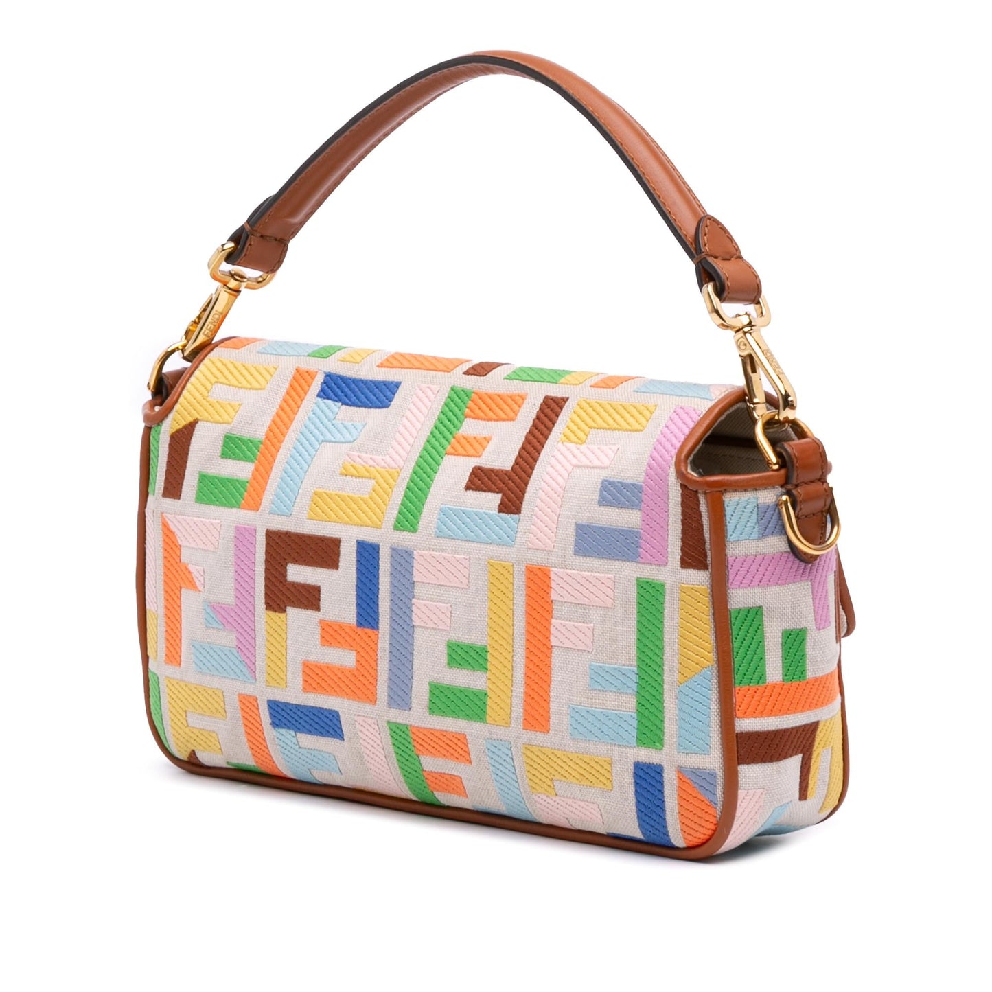 Fendi Baguette Canvas Red Shoulder Bag Style 38 Rovelle Bags