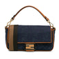 Fendi Zucca Embroidered Denim Baguette Satchel (SHG-oiAEAB) Rovelle Bags