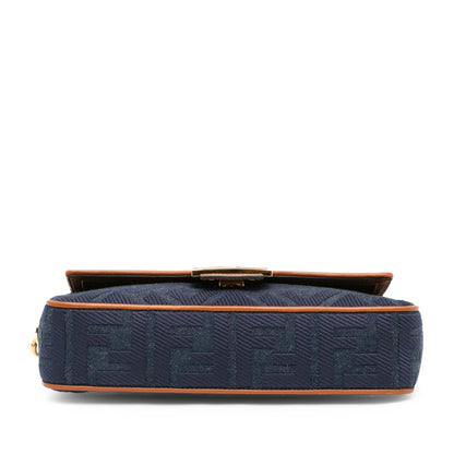 Fendi Zucca Embroidered Denim Baguette Satchel (SHG-1q9dga) Rovelle Bags