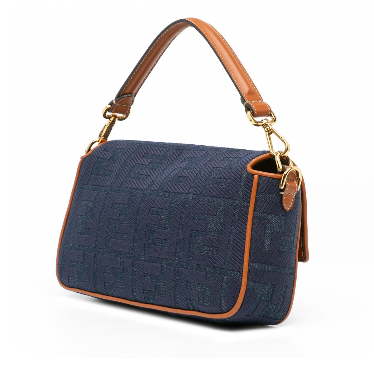Fendi Zucca Embroidered Denim Baguette Satchel (SHG-1q9dga) Rovelle Bags