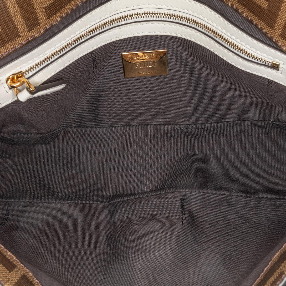 Fendi Zucca Glazed Fabric Cage Baguette Satchel Rovelle Bags