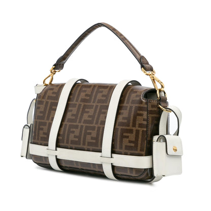 Fendi Zucca Glazed Fabric Cage Baguette Satchel Rovelle Bags