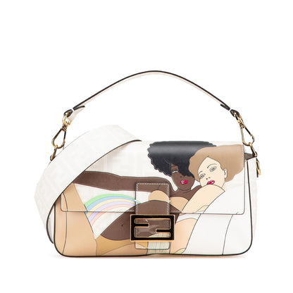 Fendi Zucca Graphic Print Coated Canvas Bikini Girls Baguette Satchel Rovelle Bags