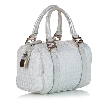 Fendi Zucchino Canvas Boston Bag (SHG-28234) Rovelle Bags