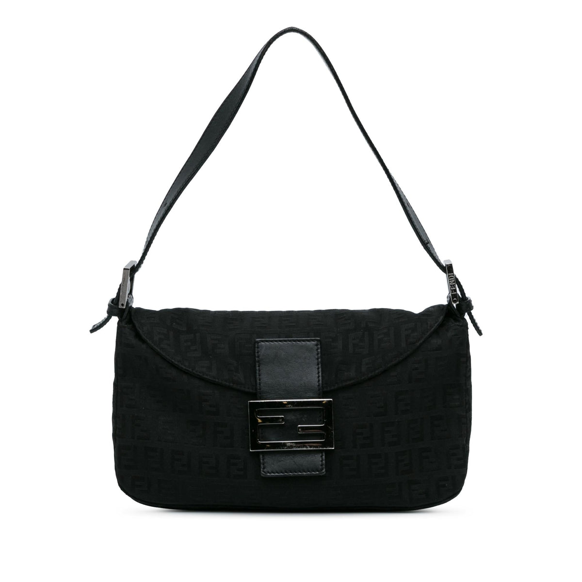 Fendi Zucchino Canvas Double Flap Baguette (SHG-l5oJft) Rovelle Bags