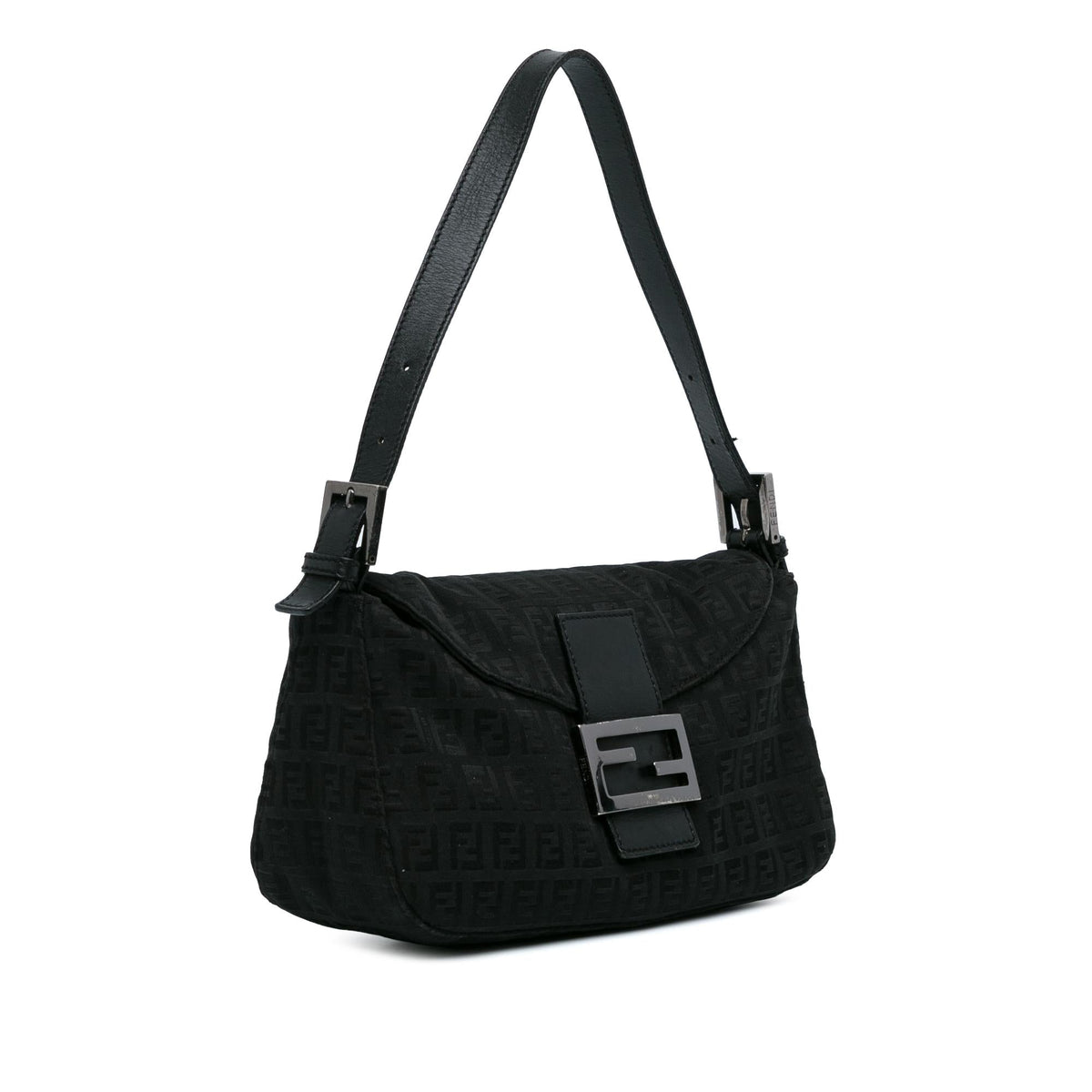 Fendi Zucchino Canvas Double Flap Baguette (SHG-l5oJft) Rovelle Bags