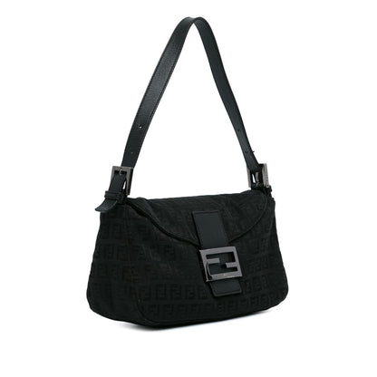 Fendi Zucchino Canvas Double Flap Baguette (SHG-l5oJft) Rovelle Bags