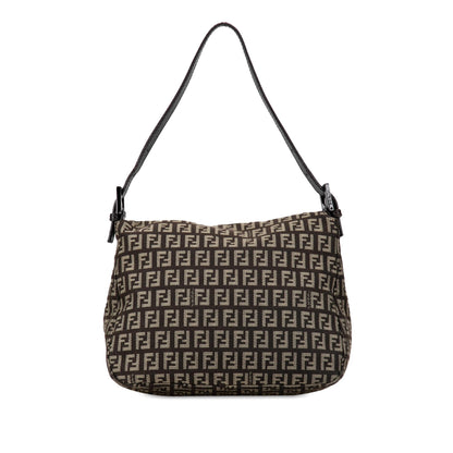 Fendi Zucchino Canvas Double Flap Mamma (SHG-R2s1ys) Rovelle Bags