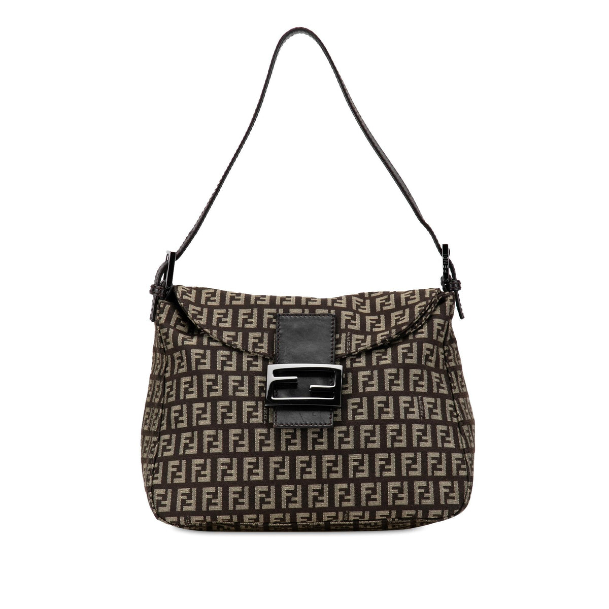 Fendi Zucchino Canvas Double Flap Mamma (SHG-R2s1ys) Rovelle Bags