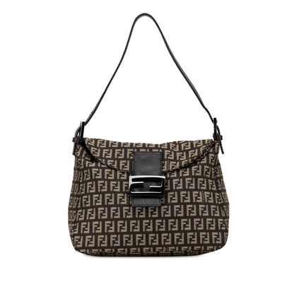 Fendi Zucchino Canvas Double Flap Mamma (SHG-R2s1ys) Rovelle Bags