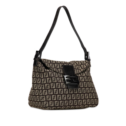 Fendi Zucchino Canvas Double Flap Mamma (SHG-R2s1ys) Rovelle Bags