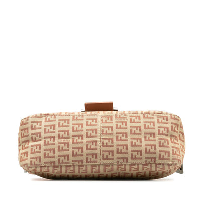 Fendi Zucchino Canvas Double Flap Shoulder Bag (SHG-Kqd5RW) Rovelle Bags