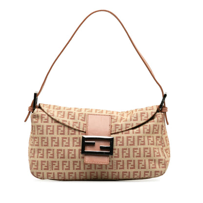 Fendi Zucchino Canvas Double Flap Shoulder Bag (SHG-Kqd5RW) Rovelle Bags