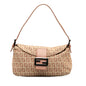 Fendi Zucchino Canvas Double Flap Shoulder Bag (SHG-Kqd5RW) Rovelle Bags