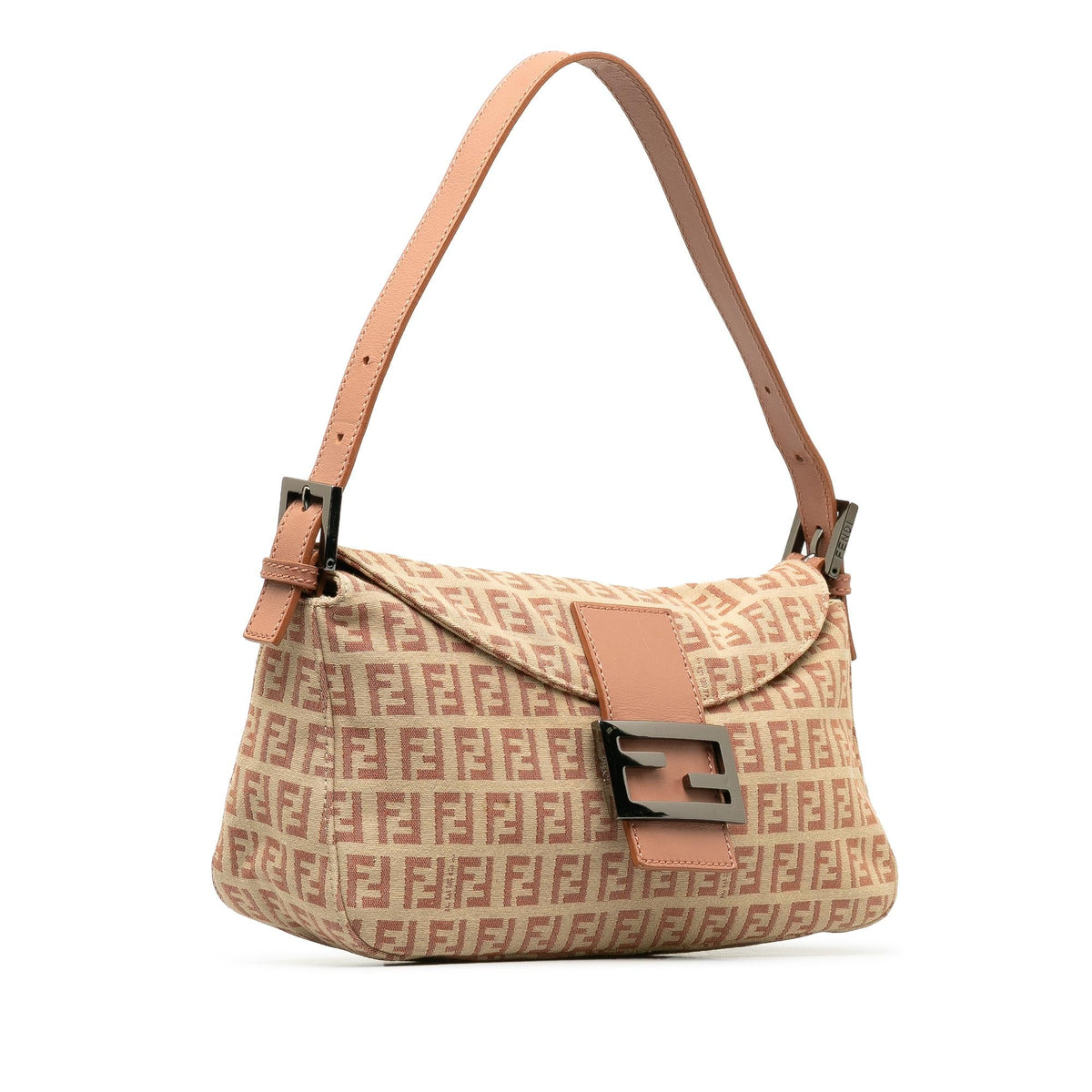 Fendi Zucchino Canvas Double Flap Shoulder Bag (SHG-Kqd5RW) Rovelle Bags