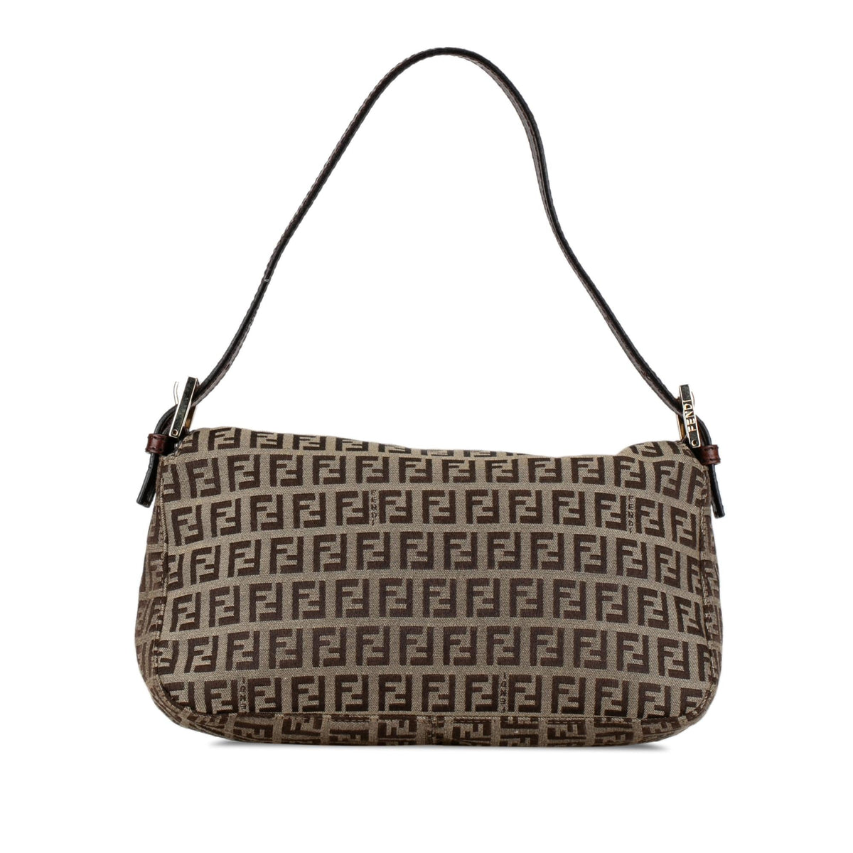 Fendi Zucchino Canvas Double Flap Shoulder Bag (SHG-mBkFfe) Rovelle Bags