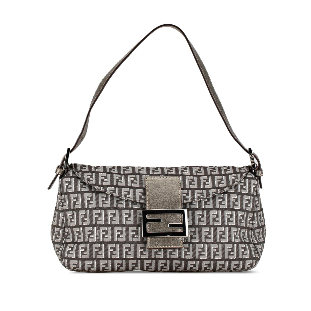 Fendi Zucchino Canvas Double Flap Shoulder Bag (SHG-C7qWAj) Rovelle Bags
