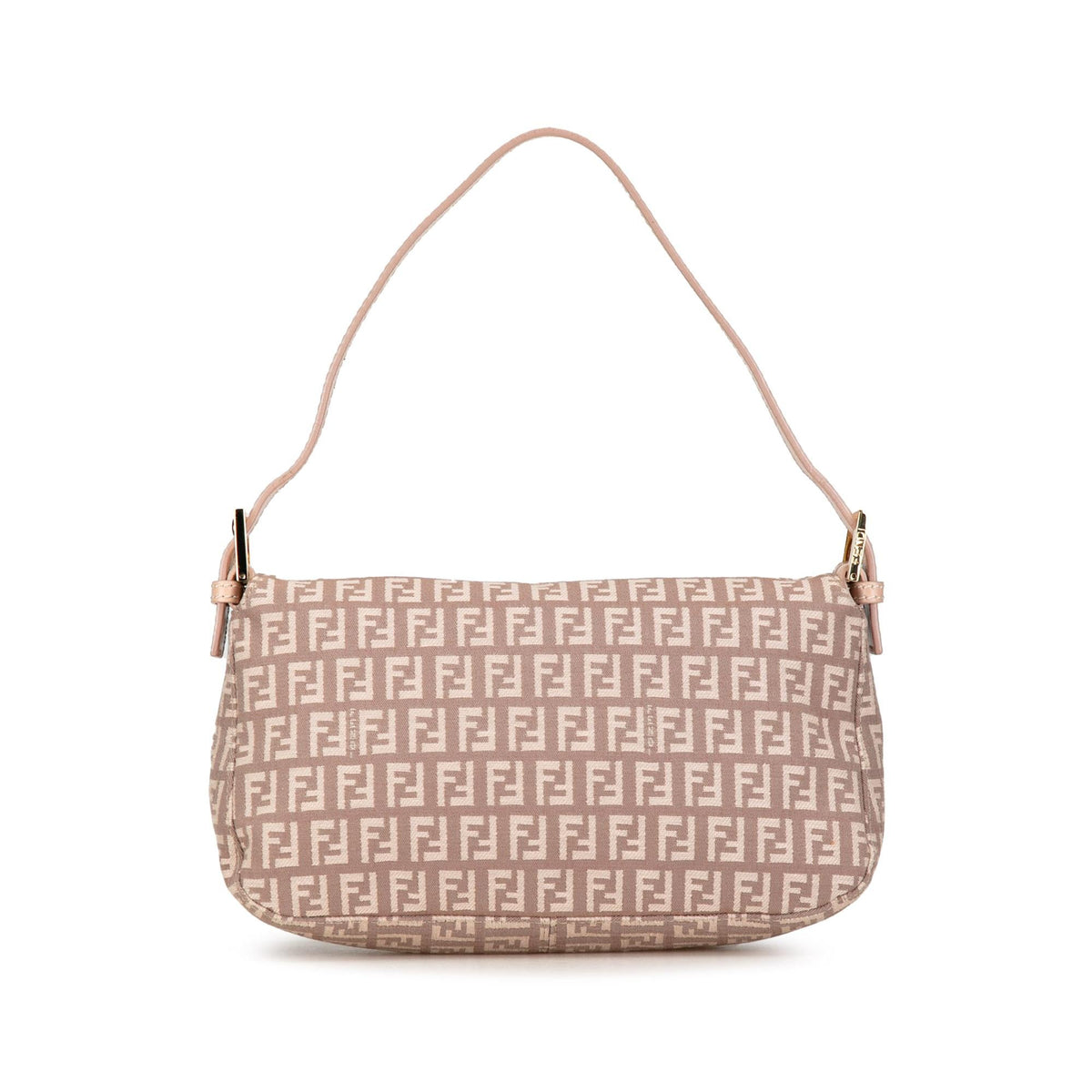 Fendi Zucchino Canvas Double Flap Shoulder Bag (SHG-8kx2Pu) Rovelle Bags