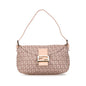 Fendi Zucchino Canvas Double Flap Shoulder Bag (SHG-8kx2Pu) Rovelle Bags
