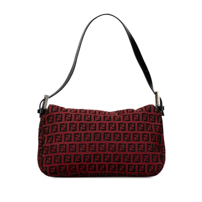Fendi Zucchino Canvas Double Flap Shoulder Bag (SHG-nYl1sf) Rovelle Bags