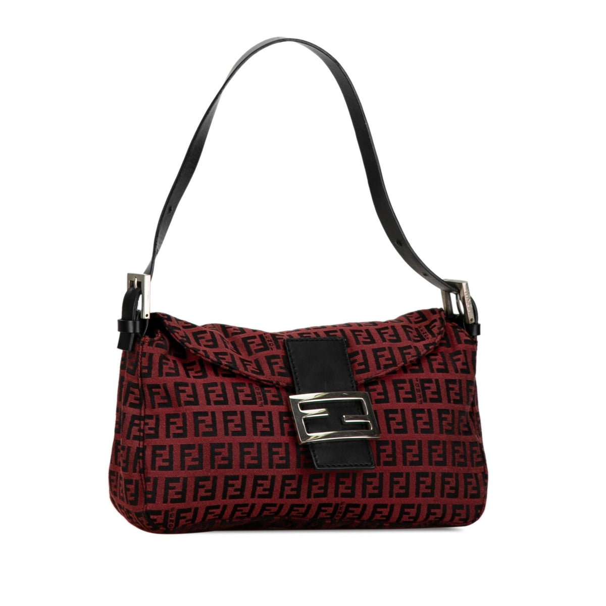 Fendi Zucchino Canvas Double Flap Shoulder Bag (SHG-nYl1sf) Rovelle Bags